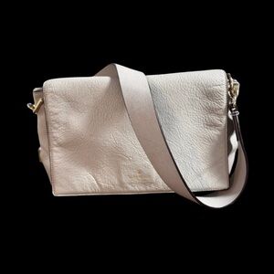 Kate Spade Elegant Grey Leather Shoulder Bag